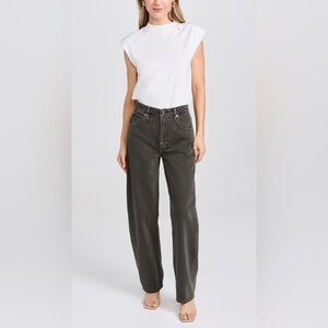 NWT FRAME DENIM Jeans Straight Baggy Womens Charcoal Denim